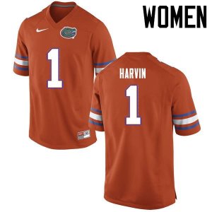 Women's Florida Gators #1 Percy Harvin NCAA Nike Orange Authentic Stitched College Football Jersey PCL0062LT